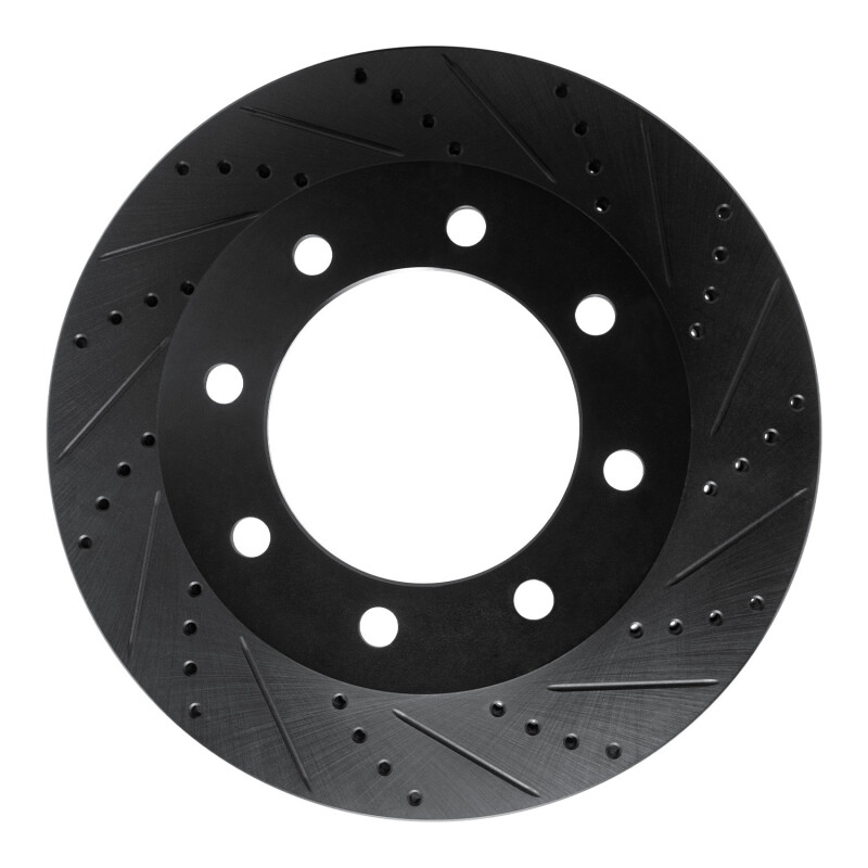 Ford F-450 Super Duty Brake Rotor (1) - Front Right - R1 Concepts - Drilled & Slotted - Black - `05-`12